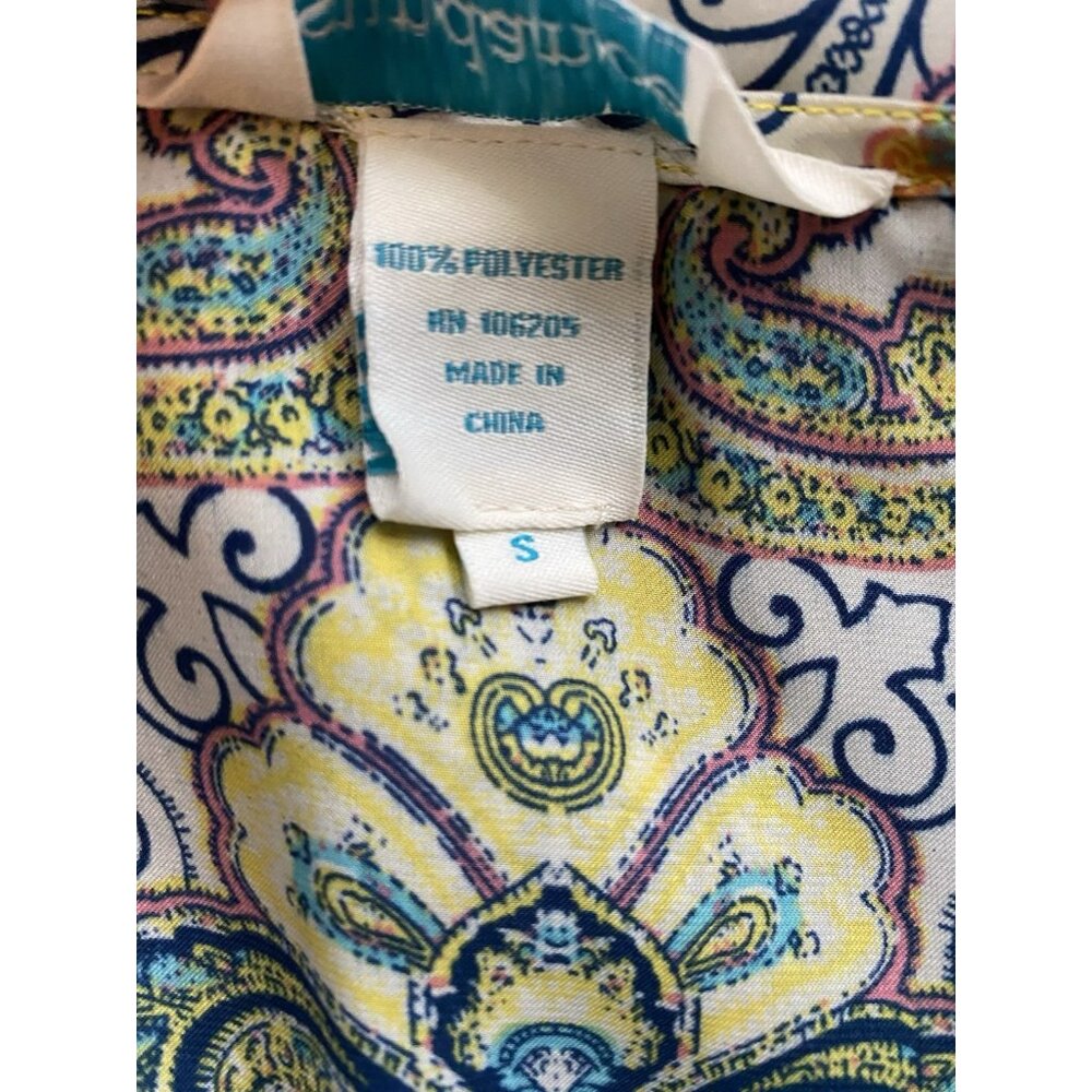 Sundance Bella Verona Dress Small Printed Kimono Sleeve Midi Caftan Satin 040 - Picture 9 of 9